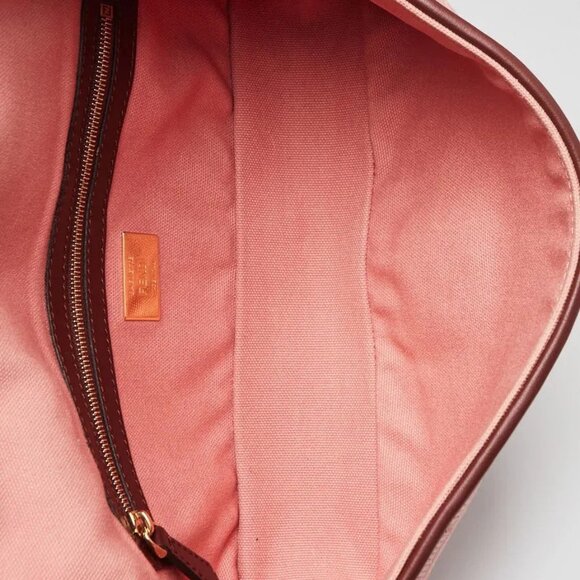 Fendi Pink FF Cotton Canvas Medium Baguette Bag - 8BR600 - Picture 9 of 11